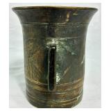 Antique Mortar & Pestle Heavy Solid Brass Apothecary  Bowl