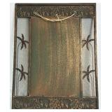 Stamped Copper Elephant and Palm Trees Mirror