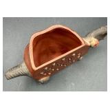 Vintage Chinese Red Clay Lotus Toad Teapot
