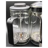 Coffee Collection - Two French Coffee Presses and Blown Glass Irish Coffee Mugs & Creamer