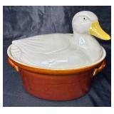 Vintage Hall Carbone Duck Soup Tureen and Depretis Linea Tre Stoneware Pitcher