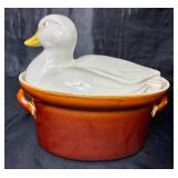 Vintage Hall Carbone Duck Soup Tureen and Depretis Linea Tre Stoneware Pitcher