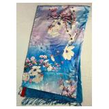 Story of Shanghai 100% Silk Cherry Blossom Print Shawl and Roses Scarf