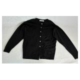 Vintage Burberrys Black Cardigan Sweater - 100% Merino Wool - Made in England
