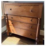 Antique Cherry 4 Drawer Wood Dresser