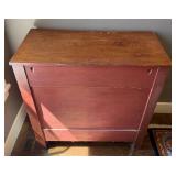Antique Cherry 4 Drawer Wood Dresser