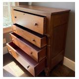 Antique Cherry 4 Drawer Wood Dresser
