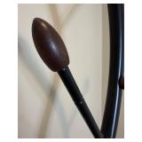 Vintage Style Dark Brown Ottoman Storage Entry Bench with Faux Leather and Buckles plus Metal & Wood Hall Coat Rack