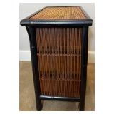 Bamboo and Wicker 3 Drawer Side Table  with Wicker Rocking Chair