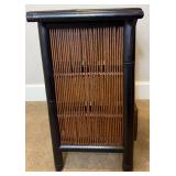 Bamboo and Wicker 3 Drawer Side Table  with Wicker Rocking Chair