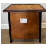 Bamboo and Wicker 3 Drawer Side Table  with Wicker Rocking Chair