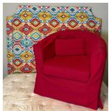 Fresca Fiesta Fabric Queen Headboard and IKEA Ektrop Tullsta Armchair