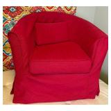 Fresca Fiesta Fabric Queen Headboard and IKEA Ektrop Tullsta Armchair
