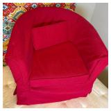 Fresca Fiesta Fabric Queen Headboard and IKEA Ektrop Tullsta Armchair