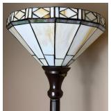 Mission Style Table Lamp with Glass Shade and Tiffany Style Mission Design Floor Lamp