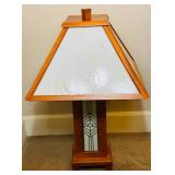 Mission Style Table Lamp with Glass Shade and Tiffany Style Mission Design Floor Lamp