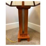Mission Style Table Lamp with Glass Shade and Tiffany Style Mission Design Floor Lamp