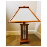 Mission Style Table Lamp with Glass Shade and Tiffany Style Mission Design Floor Lamp