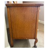 Antique Serpentine Front 4 Drawer Dresser with Round Swivel Mirror