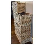 Woven Storage Baskets Bundle  - 3 Large Rectangle and 1 Square