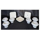 Sur La Table Porcelain Lion Head White Bowls and Ecoware White Plates