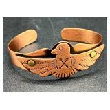 Southwestern Inspired Copper Cuff Bracelet with Thunderbird Design
