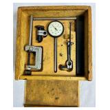 Vintage Craftsman 3868 Plunger Dial Indicator Test Set in Dovetail Wooden Box