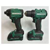 Masterforce 20 volt Cordless Brushless Drill Driver and Impact Driver Set