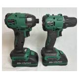 Masterforce 20 volt Cordless Brushless Drill Driver and Impact Driver Set