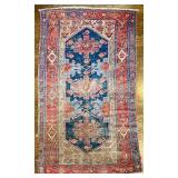 Vintage Handknotted Woven Distressed Northwest Tribal Rug 6