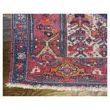 Vintage Handknotted Woven Distressed Northwest Tribal Rug 6