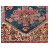Vintage Handknotted Woven Distressed Northwest Tribal Rug 6
