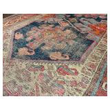 Vintage Handknotted Woven Distressed Northwest Tribal Rug 6