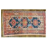 Vintage Handknotted Woven Distressed Northwest Tribal Rug 6