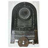 Antique Ornate Victorian Cast Iron Fireplace Cover Grate and Diamond 6 Inch Cast Iron Stove Pipe Damper
