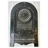 Antique Ornate Victorian Cast Iron Fireplace Cover Grate and Diamond 6 Inch Cast Iron Stove Pipe Damper