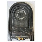 Antique Ornate Victorian Cast Iron Fireplace Cover Grate and Diamond 6 Inch Cast Iron Stove Pipe Damper