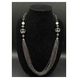 Vintage Jewelry Selection with Faux Pearl Necklaces, Cameos, Pins and Long Gloves