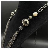Vintage Jewelry Selection with Faux Pearl Necklaces, Cameos, Pins and Long Gloves
