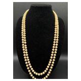 Vintage Jewelry Selection with Faux Pearl Necklaces, Cameos, Pins and Long Gloves