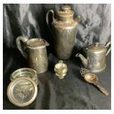 Collection of Antique Silver Plate Serving & Kitchen Pieces