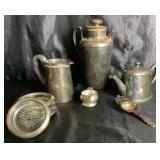 Collection of Antique Silver Plate Serving & Kitchen Pieces