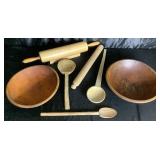 Vintage Wooden Kitchen Tools Bundle