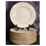 Lenox Gold Leaf Hayworth Porcelain Fine China Set - Cream Colored Ivory with Gold Trim