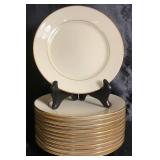 Lenox Gold Leaf Hayworth Porcelain Fine China Set - Cream Colored Ivory with Gold Trim