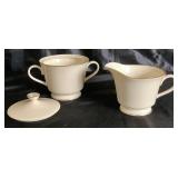 Lenox Gold Leaf Hayworth Porcelain Fine China Set - Cream Colored Ivory with Gold Trim