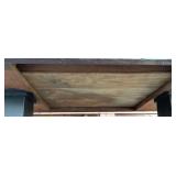 Vintage Black Wooden Library Table with Trestle Base Design