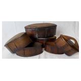 Thai Handcrafted Bamboo and Rattan Tobacco Boxes plus Japanese-Style Cast Iron Teapot