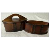 Thai Handcrafted Bamboo and Rattan Tobacco Boxes plus Japanese-Style Cast Iron Teapot