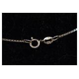 14k Yellow Gold Box Link Chain with Diamond Pendant
